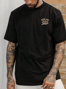 Men's Fashion Short Sleeve T-Shirt | Personalized Graphic Design | Essential For Summer | Comfortable & Breathable, Showcase Your Personalized - Black - View 4