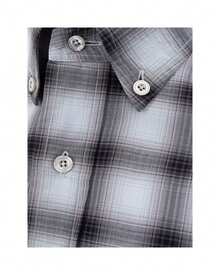 Camisa de cuadros de corte clásico para hombre - Gris - Ver 5