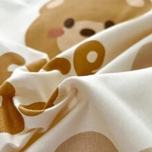 1pc Thick Polyester Floral Print Duvet Cover Set, Machine Washable, Suitable For Bedroom, Boys/Girls Dorm Bedding (1 Duvet Cover, No Filling), All Products Do Not Include Comforter/Filling, With Corner Ties - Love Bear - View 7