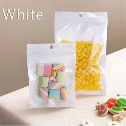 100pcs Resealable Gift Bag For Jewelry Storage,Mini Ziplock Colorful Aluminum Foil Bags Polymer Film Sample Bags, Perfect For Party Food Candy Storage Valentine's Day