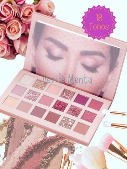 Paleta De Sombras New Nude, 18 Tonos Con Espejos Nude