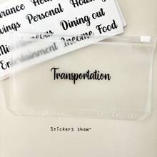 2 miếng dán nhãn chữ cái tiếng Anh cho phụ kiện ngân sách tiền mặt, đồ dùng học tập, trở lại trường học - màu đen - Xem 4