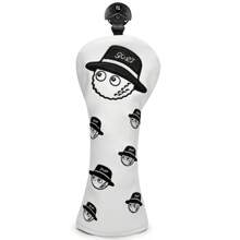 Cubrehierra de golf de diseño de moda con estilo de pescador, color blanco, para driver, palanca, madera híbrida. Cubrehierros con etiquetas numeradas para #1, #3, #5 y palos de hojas y mazos. - Negro - Ver 7