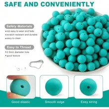 30 peças/20 peças 12mm/15mm Contas de Silicone, Usadas para Fabricação de Chaveiros, Contas Solta de Silicone para Fabricação de Pulseiras e Colares, e Contas de Silicone Circular para Canetas