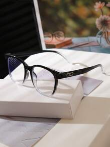 1 Stück Mode Damen Kunststoffrahmen Flache Nicht-Rezept Brille, geeignet für den Alltag