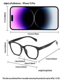 1 Stück Mode Damen Kunststoffrahmen Flache Nicht-Rezept Brille, geeignet für den Alltag