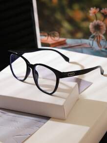 1 Stück Mode Damen Kunststoffrahmen Flache Nicht-Rezept Brille, geeignet für den Alltag