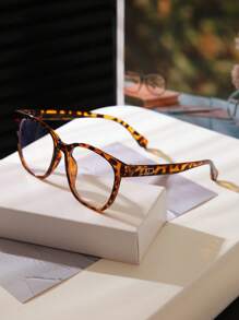 1 Stück Mode Damen Kunststoffrahmen Flache Nicht-Rezept Brille, geeignet für den Alltag