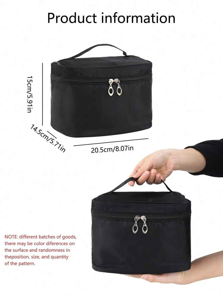 1 pieza Bolsa de maquillaje simple y de moda, de gran capacidad y portátil, adecuada para chicas, escuela, viajes. Bolsa de maquillaje, bolsa de artículos de tocador, cubos de embalaje, esenciales de viaje, esenciales de crucero, esenciales de dormitorio, regalos de dama de honor, regalos para mamá, regalos de cumpleaños, organizador de baño, sala de estar, dormitorio, organizador de joyas, organizador de artículos de tocador de viaje, regalos, accesorios con cremallera, regalos para mujeres, regalos de Navidad, ideas de regalo para mujeres - Multicolor - Añade 11