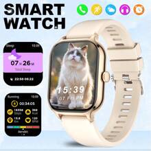 智能手表、无线呼叫/拨号、多个应用程序提醒、适合男士和女士、健身手表、可定制壁纸、音乐控制、兼容 iPhone/Android、圣诞节、新年、情人节、节日礼物 - 彩色 - 查看 13