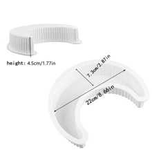 1 khuôn bánh silicon hình mặt trăng 3D, khuôn bánh mousse hình trăng lưỡi liềm, khuôn nướng bánh pizza, dụng cụ làm bánh nhà bếp, khuôn bánh tiệc ngày lễ - trắng - Xem 3