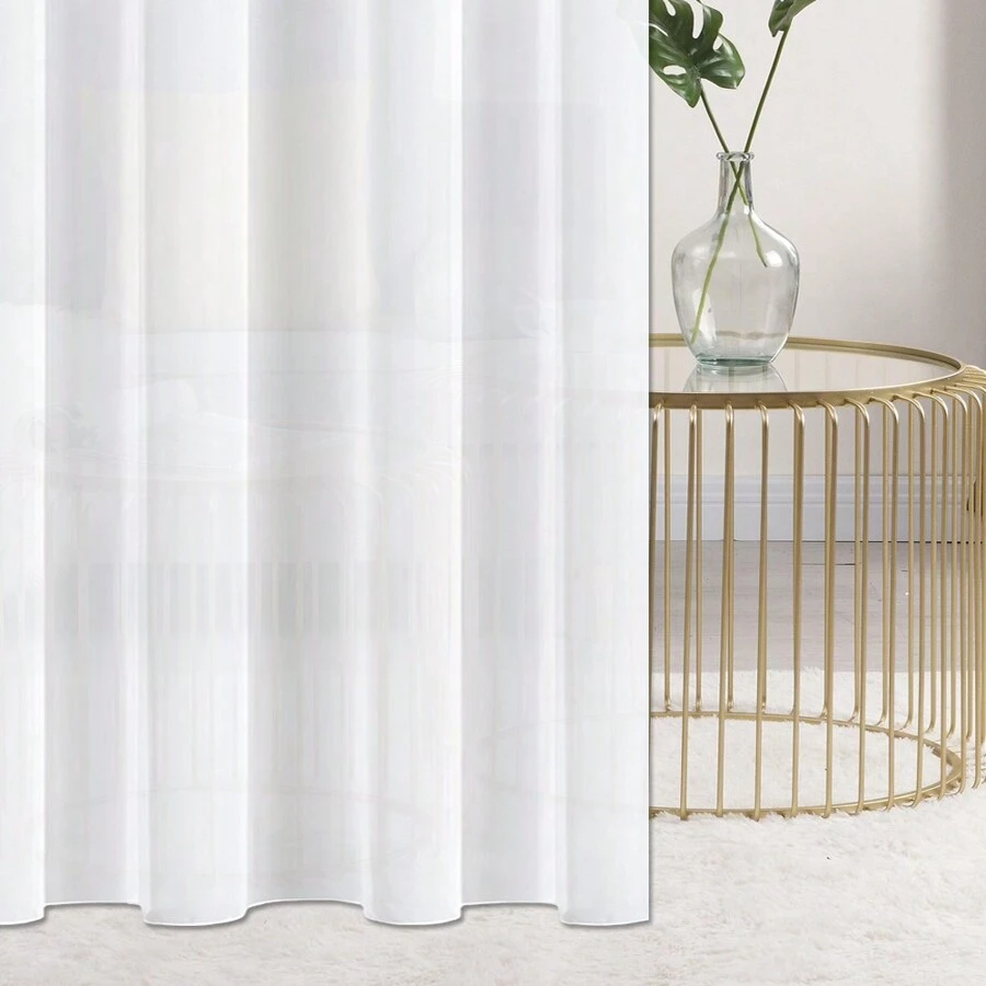 2 Stück halbtransparente Fenstervorhänge aus weißem Stoff, moderne minimalistische dekorative Fenstervorhänge