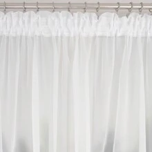 2 Stück halbtransparente Fenstervorhänge aus weißem Stoff, moderne minimalistische dekorative Fenstervorhänge