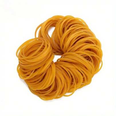 100pcs Strong Elastic 38mm Diameter Yellow Multi-Purpose Rubber Bands, Durable Natural Rubber, Suitable For Office, School And Home Use Back To School