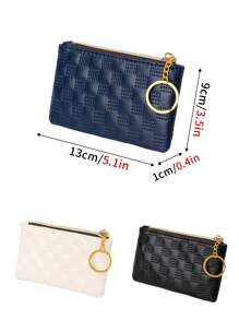 1pc Women's Small PU Leather Wallet Fashionable Diamond Pattern Multipurpose Coin Purse Gifts For Women