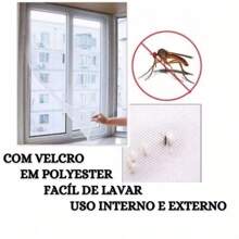 Tela Mosquiteiro 1,30 x 1,50 m Anti-inseto Mosquito Janela Com Autocolante - Aleatória - Visão 4