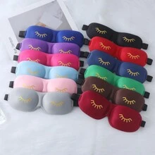 3D 压花箔睫毛睡眠眼罩，舒适透气遮光，多种颜色可选，学校、返校、旅行、旅行必需品、家居必需品、眼罩、睡眠眼罩 - 彩色 - 查看 1