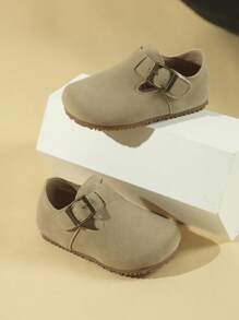 1 Pair Kids' Vintage Solid Color Soft Bottom Flat Shoes, Lightweight And Non-Slip, Suitable For Holidays, Everyday Wear, Fashion And Comfortable Walking Shoes. Suitable For Outdoor Activities And Casual Wear, Hook And Loop Closure, Suitable For Boys And Girls For All Seasons. - Khaki - View 21