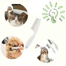 1 Pet Grooming Comb - Delousing Comb For Dogs And Cats, Steel Needle Dense Tooth Brushing Brush, Durable PP Material - Multicolor - View 5