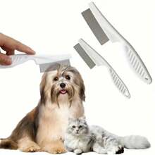 1 Pet Grooming Comb - Delousing Comb For Dogs And Cats, Steel Needle Dense Tooth Brushing Brush, Durable PP Material - Multicolor - View 4