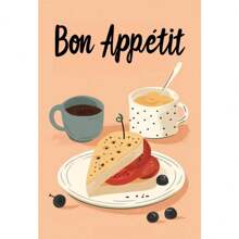 1 件现代厨房美味食物披萨沙丁鱼咖啡下午茶复古海报帆布画墙壁艺术家居装饰无框 - 彩色 - 查看 51