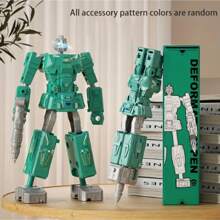 Robot Transforming Pen, Can Write And Transform, Two-In-One Creative Stationery, DIY Shape, Ideal Choice As A Birthday Gift, Classroom Prize, Christmas Gift, New Year Gift, Party Favor, And Holiday Gift, Perfect For Everyday Writing And Office Supplies.,Back To School