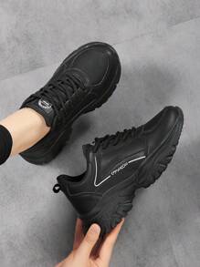 Women's Lace-Up Outdoor Casual Sneakers, Waterproof Non-Slip Running Shoes, Suitable For Spring, Autumn And All Seasons - 282黑色 - 查看 4
