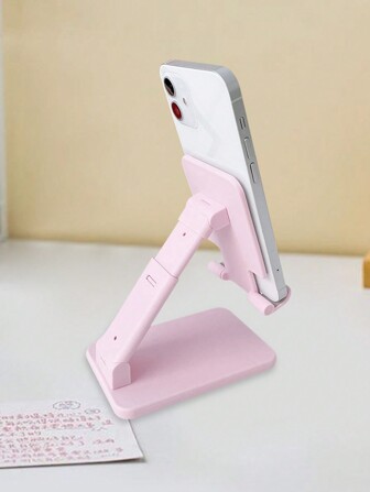 1pc Foldable Desktop Phone Stand For Desk, Height Adjustable Cell Phone Holder, Portable Cellphone Cradle Desktop, Women Travel Kitchen Essentials Fits All Mobile Phone