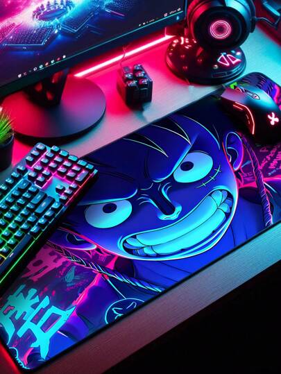 MousePad Desckpad Gamer Borda Costurada Antiderrapante Diversas Estampas Animes IA