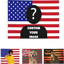 1pc Customized American Flag - Add Your Own Image And Text - Face Cutout - Suitable For Birthday, Wedding, Halloween, Christmas, Party, Father's Day, Mother's Day, Valentine's Day, Easter, Home Decor, Anniversary, Graduation, Housewarming, Birthday, Sofa, Bed, Car, Tea Room, Bedroom, Living Room, Indoor Home, Outdoor Flag - Can Also Be Used For Custom Tapestry, Garden Flag, Custom Flag - Classic American Flag - View 12