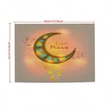 1 قطعة/4 قطع حصيرة مربعة معزولة وأساتذة مضادة للحرارة وغير انزلاقية لطاولة المطبخ، بتصميم نجوم وهلال للمنزل، مستلزمات عيد، حصائر حفلات خارجية، ديكور، وضع الأطباق