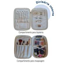 Makeup Organizer Travel Suitcase Jewelry Holder Toiletry Bag - Black - View 6