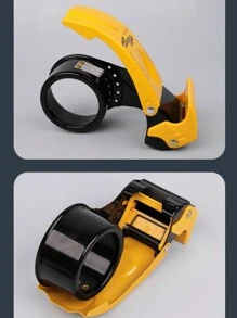 Dispensador y cortador de cinta de embalaje de metal reforzado de 5 cm de ancho actualizado, máquina manual de sellado de cartón, herramienta cortadora de embalaje, suministros de empaque logístico - Multicolor - Ver 8