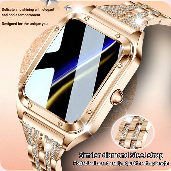 GUHUAVMI Montre connectée de luxe pour femmes (répondre/composer des appels), montre connectée de 1,59 pouces (4,03 cm) pour téléphones Android et iOS, montre de fitness résistante à l'eau IP67, avec fonctionnalités vocales IA pour femmes et hommes