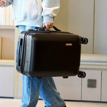 20/24 英寸随身行李万向轮行李箱，轻便硬壳旅行箱，耐用防刮，静音轮子，可拆卸，非常适合旅行、商务旅行、大学、学校书包、学校配件、学校用品 - 黑色 - 查看 3