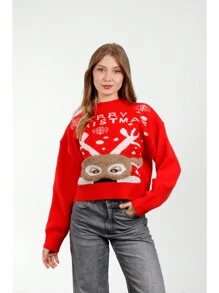 Women's Christmas Sweater Jumper COCKTAIL COLLECTION - 紅色 - 查看 2