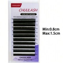 CHUULASH 8D W 形睫毛，超柔软混合款式，飘逸效果，专业睫毛艺术家使用，10 排/包 - D - 查看 3