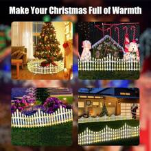 1 Box Of 8pcs, 2.8m/110inch, Solar Fence Light,Garden Small Yard Lawn Mini Fence, Suitable For Christmas Atmosphere Decoration, Birthday Scene Decoration,With USB Type-C Charging Port New Outdoor Colored Lantern Fence Yard Decoration.Pet Pen.