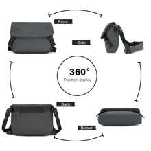 Messenger Crossbody Bag Waterproof Adjustable Strap Lightweight Zip Closure For Casual Use Travel Commuting Urban Lifestyle Suitable For Men Women Students Professionals - 灰色 - 查看 3