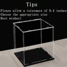 Transparent Acrylic Display Case, 50 Size Options Available, DIY Assembly, Suitable For Models, Blocks, Crafts, Souvenirs Display And Dust Protection