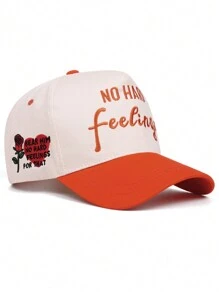 1 Stück "Keine Harte" Rose 3D Stickerei Baseballcap, Unisex Outdoor Sport Racing Lässig Snapback, amerikanischer Trucker-Stil