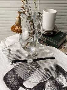 1 套多功能亚克力托盘，现代简约透明各种形状方便化妆托盘，适用于生日派对、婚礼、圣诞节 - 透明 - 查看 7