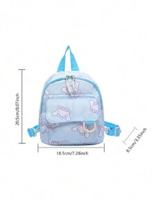 Sanrio Zaino stampato con personaggi dei cartoni animati Hello Kitty, Kuromi, Cinnamoroll, un pezzo, borsa da viaggio casual per donne