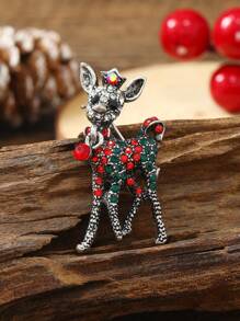 1 pieza Broche de ciervo con cristales vintage, adecuado para que las mujeres lo usen durante las vacaciones navideñas