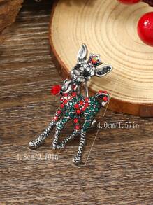 1 pieza Broche de ciervo con cristales vintage, adecuado para que las mujeres lo usen durante las vacaciones navideñas