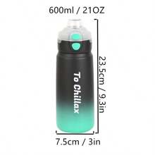 21 Ounces Double-Lid Highly Attractive Gradient Color Sports Water Cup Large-Capacity Bounce Cup Portable Water Cup Double-Layer Insulated Cup Cycling Leisure Outdoor Hiking Mountaineering Water Bottle Customized 1 Pack