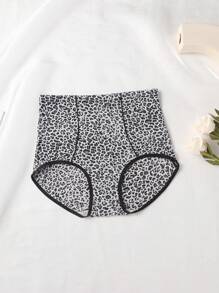 Damen Leoparden-Muster Unterhose mit mittlerer Taille, bequem und atmungsaktiv mit Stretch - Verschiedenfarbig - Übersicht 2