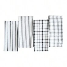 1 Set Of 4pcs Mixed Rectangular Kitchen Towels, 19.69 X 27.56 Inch/50 X 70cm, Large Size, Woven, Absorbent, Breathable, Hanging Design, Suitable For Kitchen, Dining Room, Living Room, Hotel