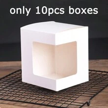 10 件透明窗口马克杯盒，创意 DIY 涂鸦礼品包装，适合生日、婚礼、圣诞节、新年、情人节 - 白色 - 查看 12