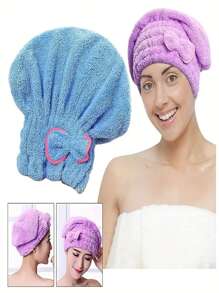 3 piezas/2 piezas/1 pieza Gorro de secado rápido, puede absorber el agua rápidamente y secar el cabello, suave y cómodo, conveniente y rápido para el hogar, el baño, la decoración de otoño, el regreso a la escuela. Gorro de ducha, toallas para salón de belleza, hotel, deportes, artículos esenciales para el hogar, toalla, cuidado de la piel